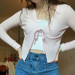 Pretty Little Thing Light Pink Tie Top